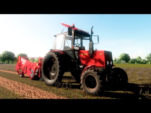 Видео: Farming Simulator 22 / Карта Сосновка / #28 Начало уборки картошки МТЗ-82.1 / 820 /1221, МАЗ, Grimme