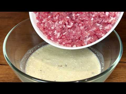 Видео: Просто добавьте фарш в тесто! Вкусный, сытный ужин за 5 минут!