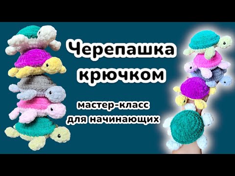 Видео: Черепашка крючком из плюшевой пряжи для начинающих // мастер-класс 🤩