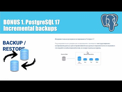 Видео: Инкрементальный бэкап в PostgreSQL 17