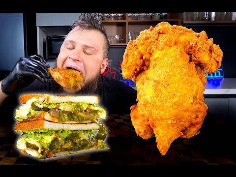 Видео: ЦЕЛАЯ КУРИЦА ВО ФРИТЮРЕ, СЭНДВИЧ С ТОМЛЕНЫМИ ОВОЩАМИ, ASMR MUKBANG, АСМР МУКБАНГ, 먹방, 大食い, たべる, 谢尔盖