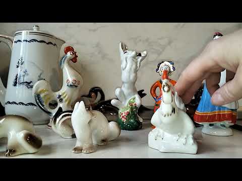 Видео: Коллекция статуэток. Разные, Лфз, Вербилки, Дулево. Памяти на телефоне не хватает, ролик не до конца