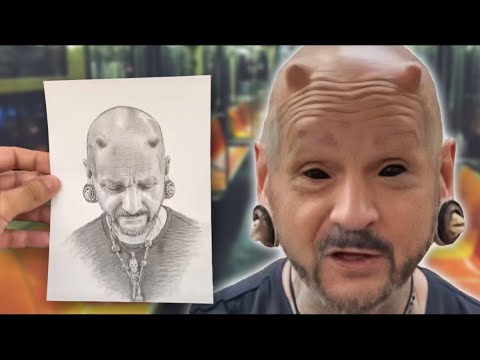 Видео: Я нарисовал незнакомца с НАСТОЯЩИМИ рогами и увидел его реакцию (плюс еще незнакомцев!)