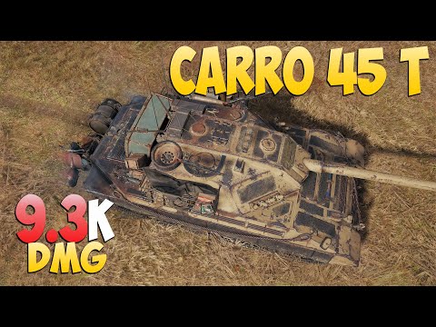 Видео: Carro 45 t - 5 Kills 9.3K DMG - Угрожающий! - Мир Танков