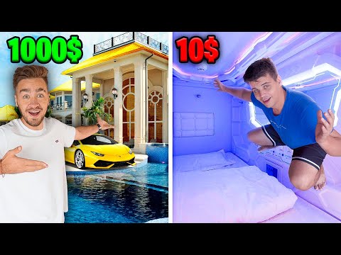 Видео: ОТЕЛЬ ЗА 10$ VS 1000$ ЧЕЛЛЕНДЖ!