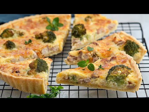 Видео: КИШ с КУРИЦЕЙ и БРОККОЛИ / Французский открытый мясной пирог/ Заливной пирог с курицей / Quiche