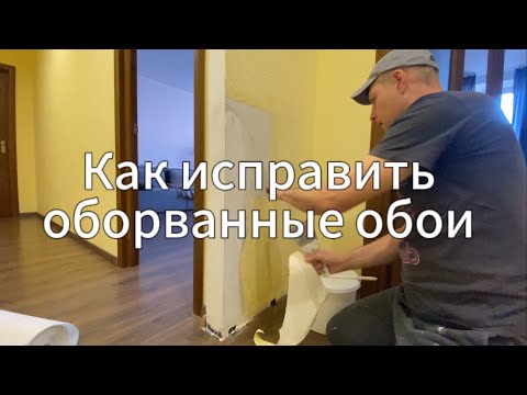Видео: Как исправить ободранные, повреждённые обои.  Реставрация обоев.  Покраска обоев.