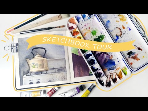 Видео: Обзор акварельного скетчбука | Watercolor Sketchbook Tour