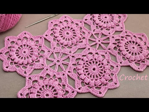 Видео: Простой и красивый МОТИВ вязание крючком СОЕДИНЕНИЕ МОТИВОВ  Сrochet motif patterns for tablecloth