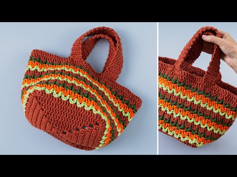 Видео: Как связать простую большую сумку, в которую поместится все, крючком! Miarti🧶