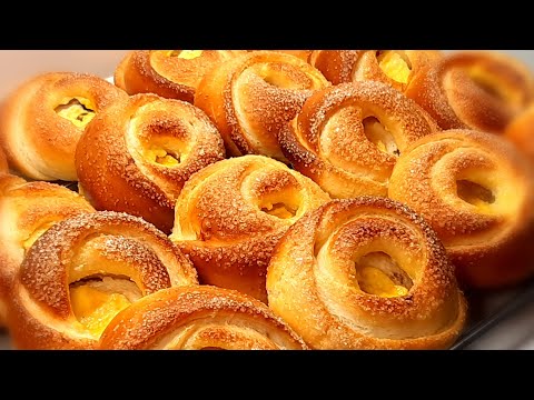 Видео: Удивите всех ! Сахарные творожные ватрушки -розочки с изюмом и цедрой !