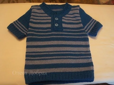 Видео: Вяжем футболку поло Морячок на машинке. Описание и советы