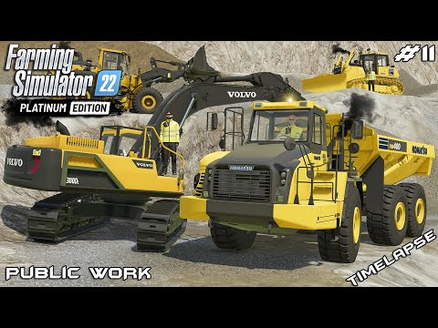 Видео: Раскопки рудника RIVERSAND в шахте с VOLVO и KOMATSU | Общественные работы | Farming Simulator 22...