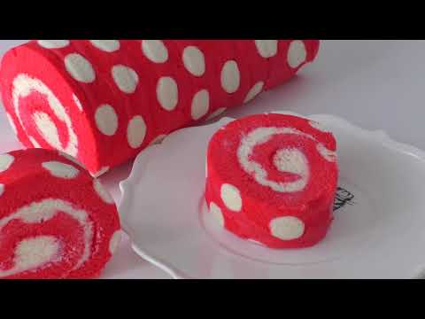 Видео: Как сделать рисунок на бисквите РУЛЕТ В ГОРОШЕК "Успешный кондитер".