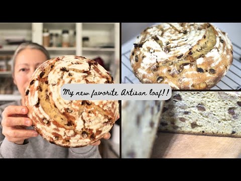 Видео: Вкусный рецепт хлеба на закваске с грецкими орехами и изюмом