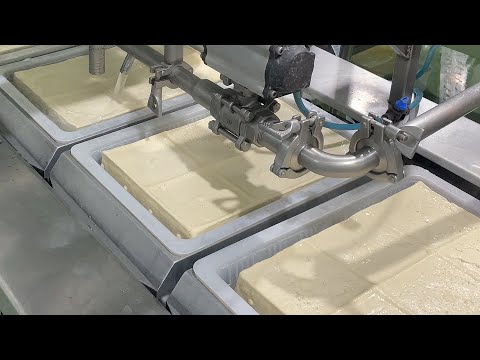 Видео: Процесс приготовления свежего тофу. Фабрика тофу в Корее.