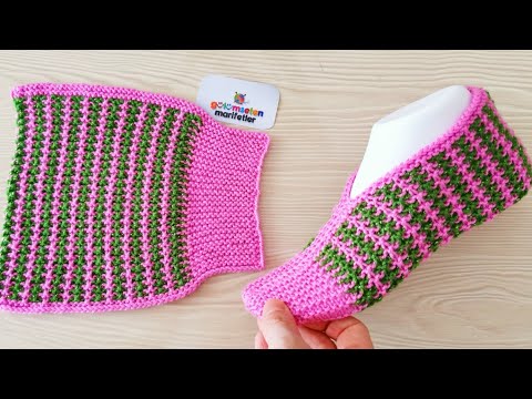 Видео: Новый дизайн вязаных женских пинеток модели вязаные носки