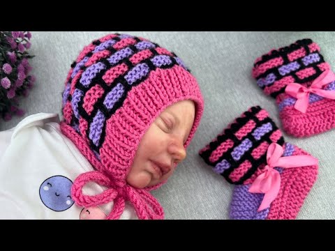 Видео: Шапочка-чепчик спицами для малыша👶 Подробный мастер-класс
