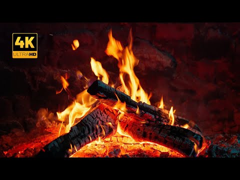 Видео: Натуральный камин 4K от старого монастыря 🔥Чистые потрескивающие звуки 📺 12-часовой