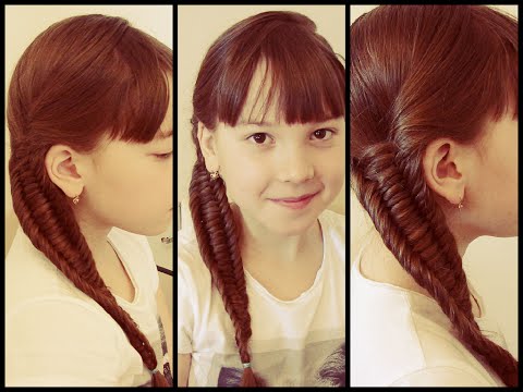 Видео: Коса Новый рыбий хвост из трёх прядей. Причёска на каждый день