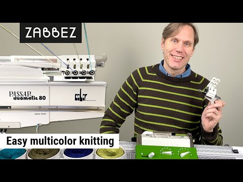 Видео: Как использовать устройство смены цвета на 2 и 4 | Вязальная машина Passap Duomatic 80