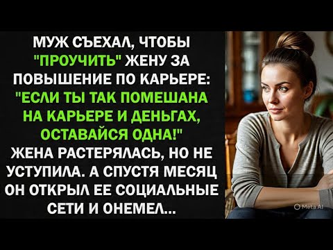 Видео: Муж съехал, чтобы проучить жену за повышение по карьере, а спустя месяц...