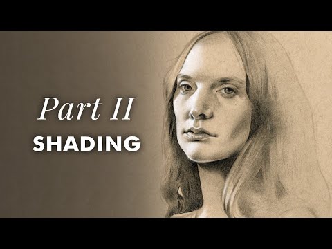 Видео: Полная демонстрация портретного рисунка с пояснениями – Часть II. Затенение и рендеринг