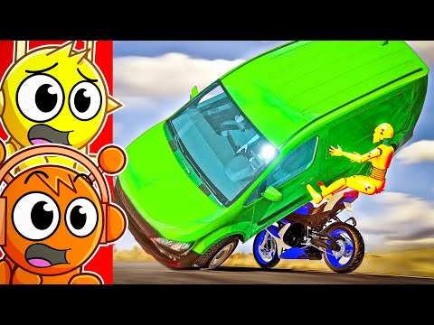 Видео: Реакция на БЕЗУМНЫЕ РЕАЛИСТИЧНЫЕ АВТОКАТСТРИТЫ! (BeamNG Drive)