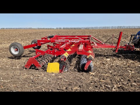 Видео: Дисковий причіпний лущильник ЛДП Стронг 45 Д. Весняна обробка після збирання кукурудзи.
