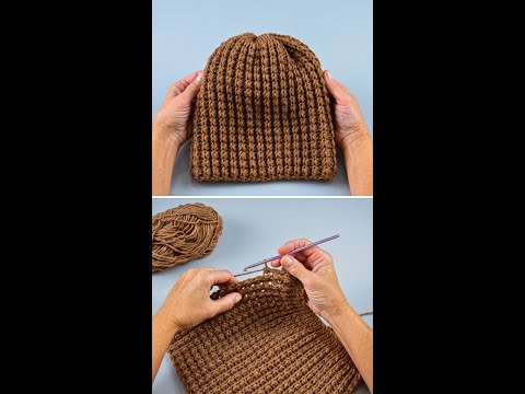 Видео: Простая вязаная шапка-бини крючком за пару часов для начинающих! Miarti🧶