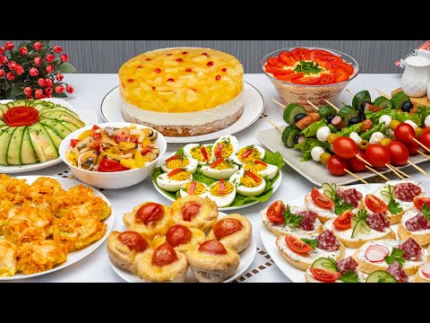 Видео: Меню на Праздничный стол! Готовим 9 блюд: закуски, салаты, торт.
