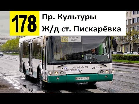 Видео: Автобус 178 "Пискарёвка - пр. Культуры"