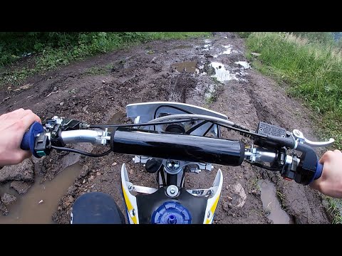 Видео: УПАЛ и ПОГНУЛ РУЛЬ / Покатушки На Питбайке По Грязи и Лесу [GoPro]