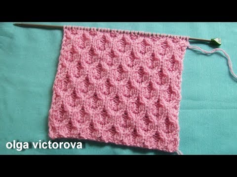 Видео: Рельефный узор 389 Вязание спицами узоры