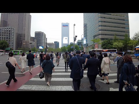 Видео: 【4K】Вечерняя прогулка по Сеулу - Кванхвамун (апрель 2021 г.) (EP.120)