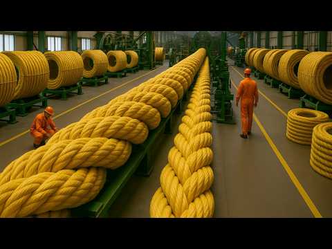 Видео: Испытание на разрыв 400-тонного каната ошеломило инженеров. Производство промышленных кабелей и с...