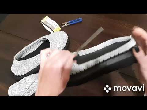 Видео: МК! ВЯЗАНЫЕ МОКАСИНЫ НА СПОРТИВНОЙ ПОДОШВЕ! ЧАСТЬ 1.