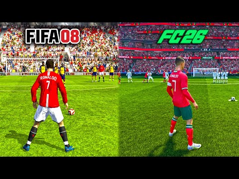 Видео: Штрафные удары от FIFA 1996 до FC 2026