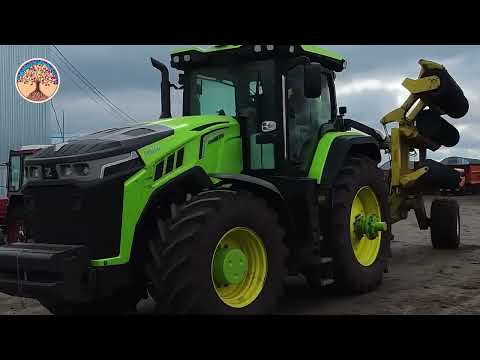 Видео: Гибридный трактор DV3354 работает с тяжелой бороной