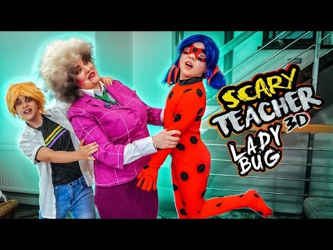 Видео: ЛЕДИБАГ ПРОТИВ СТРАШНОЙ УЧИЛКИ 3D! У Хлои и Адриана СВИДАНИЕ?!
