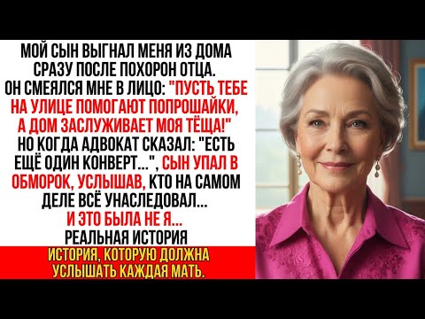 Видео: После смерти мужа сын вышвырнул меня на улицу… а у нотариуса он упал в обморок, узнав имя наследника