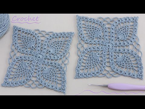 Видео: Чарующий КВАДРАТНЫЙ МОТИВ "Ананасы" вязание крючком МК🧶SUPER Beautiful Pattern Crochet square motifs