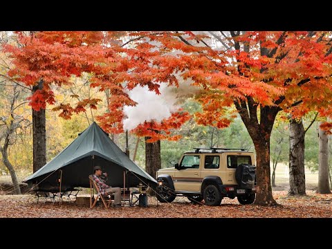 Видео: Соло-кемпинг с Jimny в осенней Австралии | Готовка в палатке на дровяной печи | ASMR
