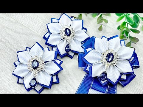 Видео: Школьный набор! Бантики Галстук! Просто! Минимум затрат! Максимум эффект! Лента 2,5см.