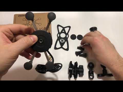 Видео: Лучший держатель телефона на руль мотоцикла с Usb зарядкой • Копия Ram Mounts X-Grip • Краткий обзор