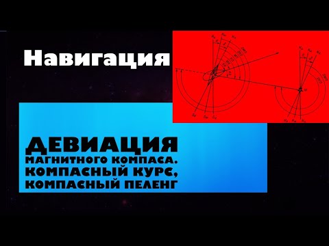 Видео: Навигация Урок 4. Девиация магнитного компаса. Компасный курс, Компасный пеленг