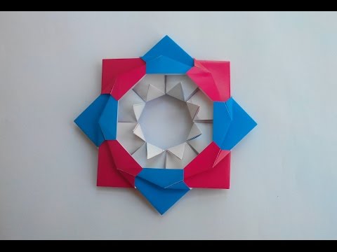 Видео: Цветочек из модулей оригами, Flower from origami modules.