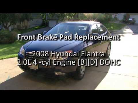 Видео: Замена передних тормозных колодок Hyundai Elantra 2008 (новые тормоза)