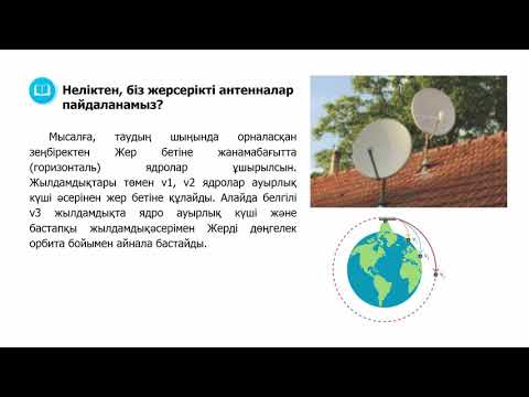 Видео: ІІ - тоқсан, Физика, 9 класс, Денелердің ауырлық күші әсерінен қозғалуы, Жердің жасанды жерсеріктері