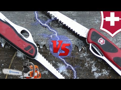 Видео: Victorinox Forester VS Ranger Grip тест пил